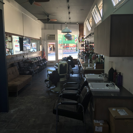 Interior chairs and stations inside Montrose Barber Shop